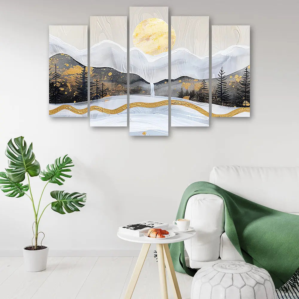 Tableau montagne paysage hivernal abstrait Love-Gallery