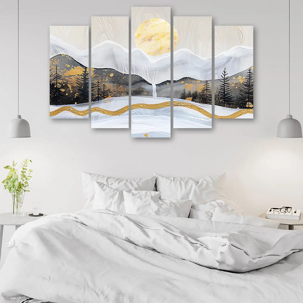 Tableau montagne paysage hivernal abstrait Love-Gallery