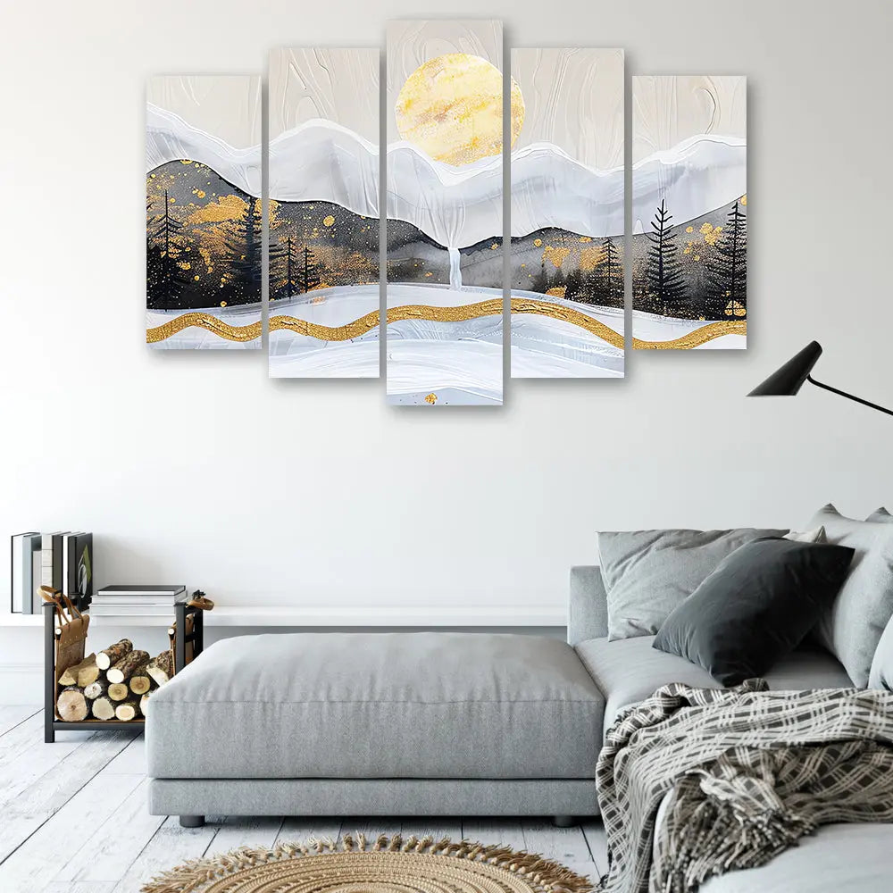 Tableau montagne paysage hivernal abstrait Love-Gallery