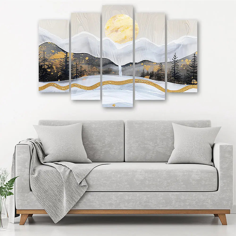 Tableau montagne paysage hivernal abstrait Love-Gallery