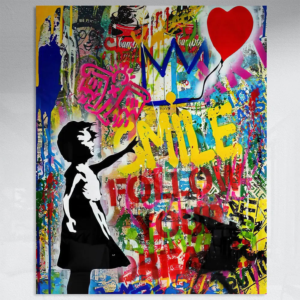 Tableau pop art Banksy follow your dream Love-Gallery