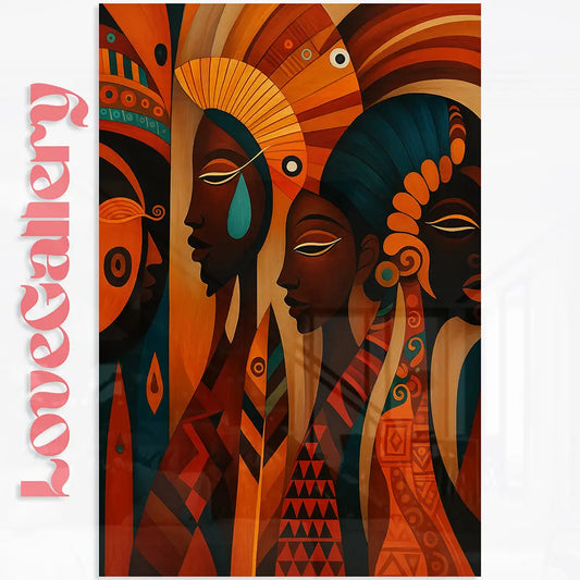 Tableau Afrique tribal abstrait Love-Gallery