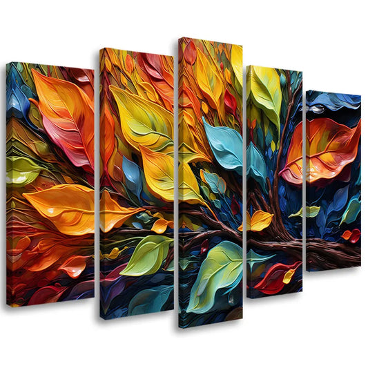 Tableau abstrait feuilles coloré Love-Gallery