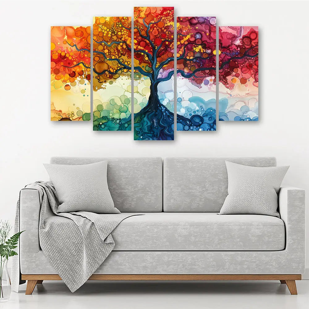 Tableau arbre de vie coloré abstrait Love-Gallery