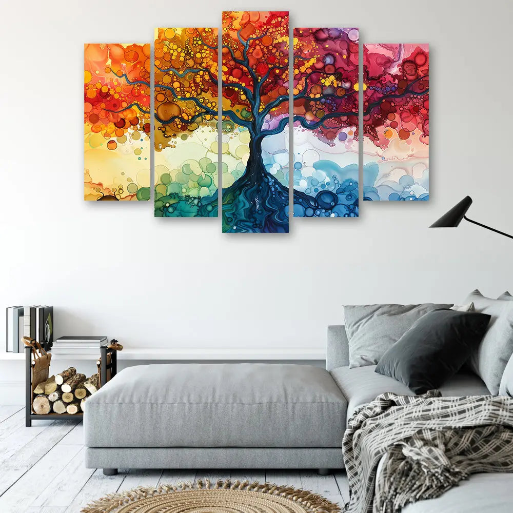 Tableau arbre de vie coloré abstrait Love-Gallery