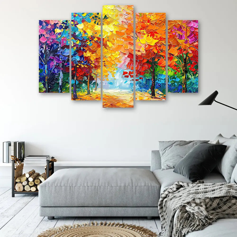 Tableau arbre multicolore abstrait Love-Gallery