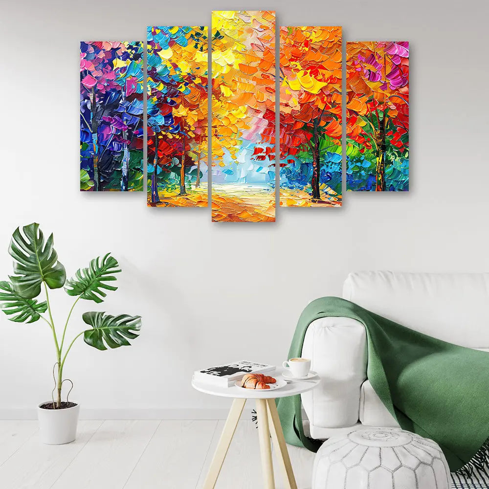 Tableau arbre multicolore abstrait Love-Gallery