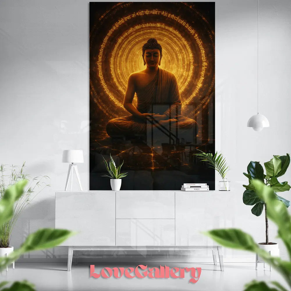 Tableau Bouddha mantra doré Love-Gallery