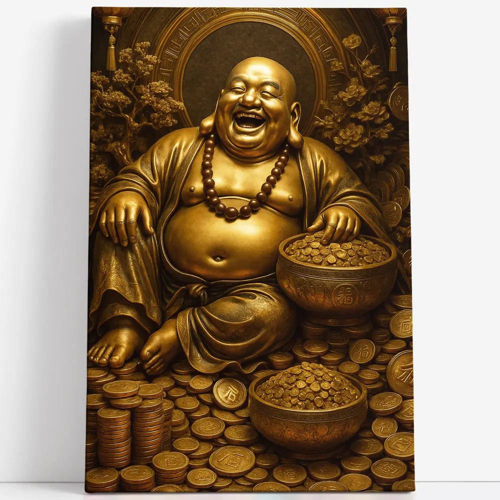 Tableau bouddha rieur or Love-Gallery