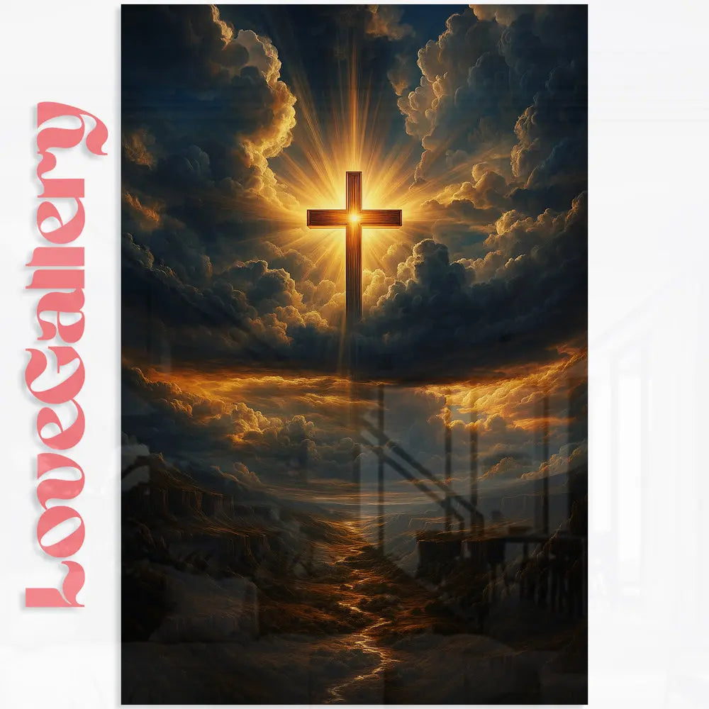 Tableau croix lumineuse vallee celeste Love-Gallery