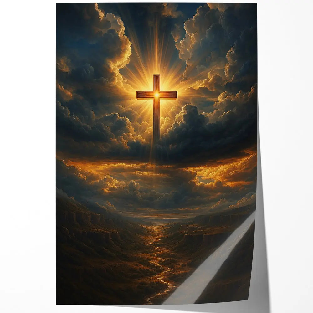 Tableau croix lumineuse vallee celeste Love-Gallery