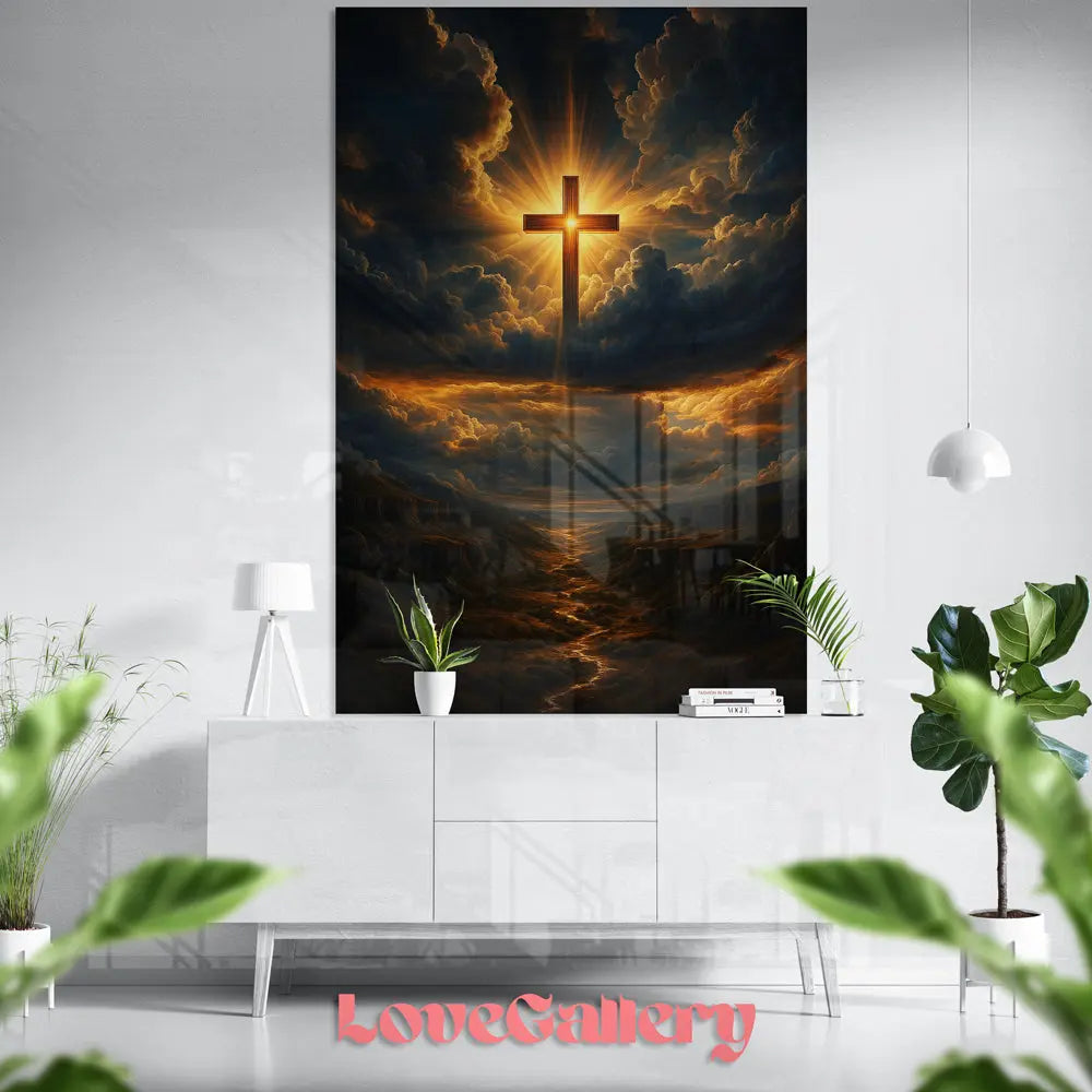 Tableau croix lumineuse vallee celeste Love-Gallery