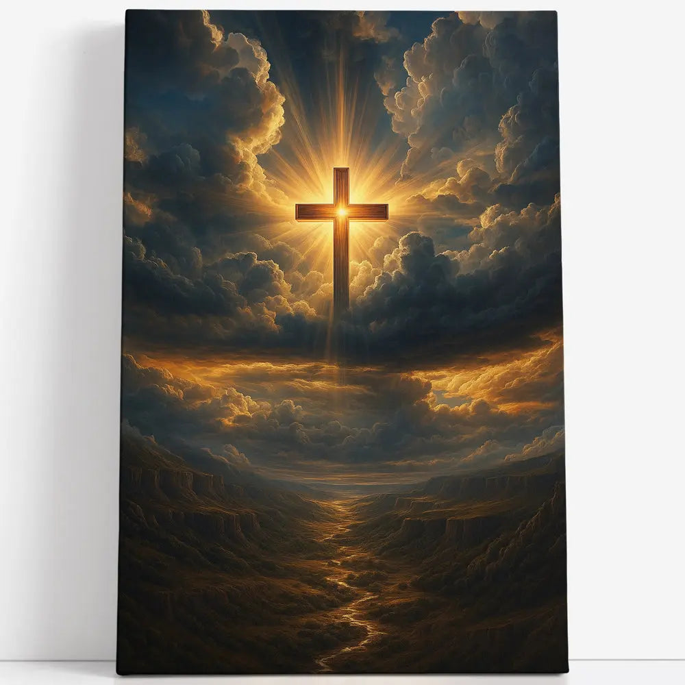 Tableau croix lumineuse vallee celeste Love-Gallery