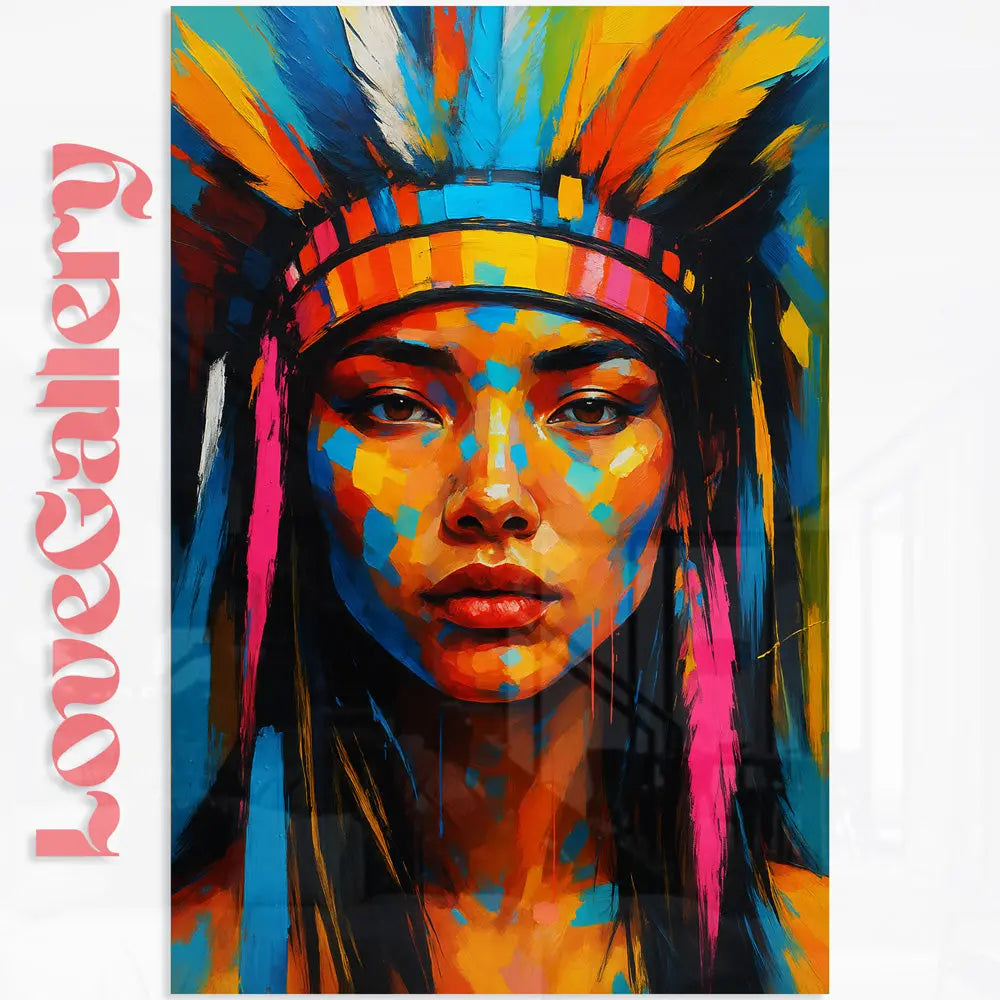 Tableau indienne peinture tribale Love-Gallery