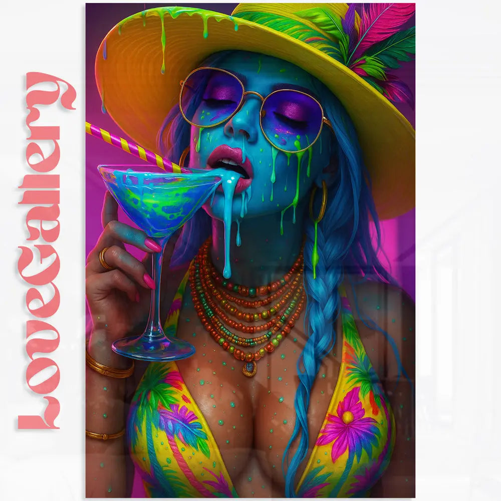 Tableau femme fluo pop art Love-Gallery