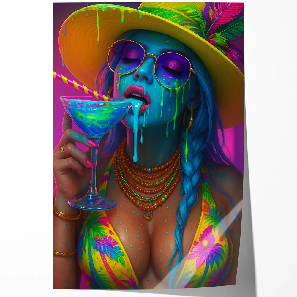 Tableau femme fluo pop art Love-Gallery