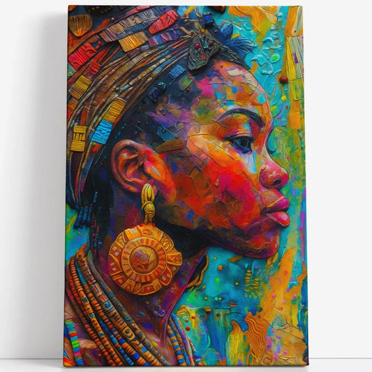 Tableau femme noire abstrait coloré Love-Gallery