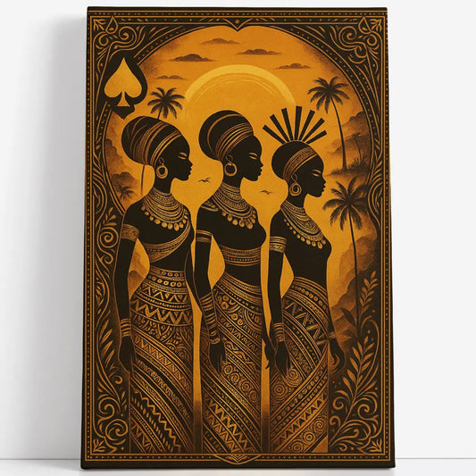 Tableau silhouettes africaines tribales Love-Gallery