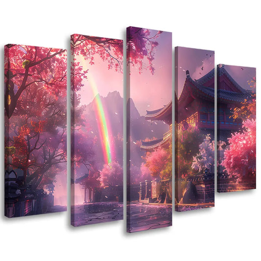 Tableau japonais arc en ciel sakura Love-Gallery