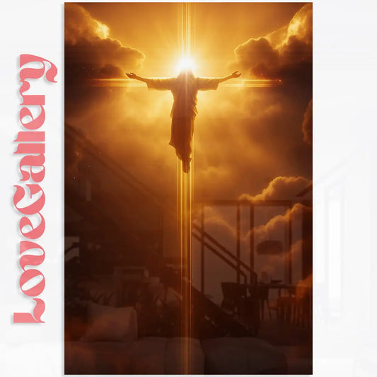 Tableau Jesus lumiere croix celeste Love-Gallery