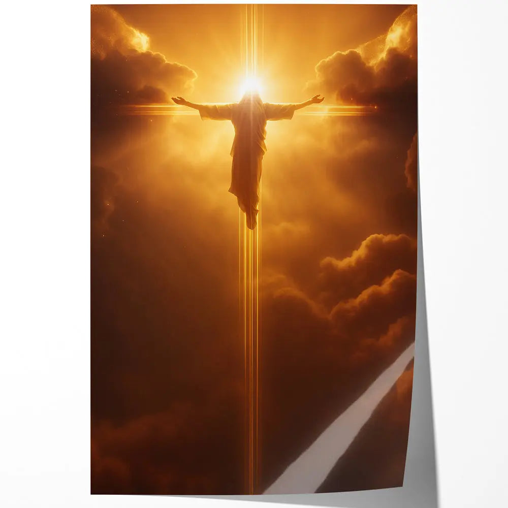 Tableau Jesus lumiere croix celeste Love-Gallery
