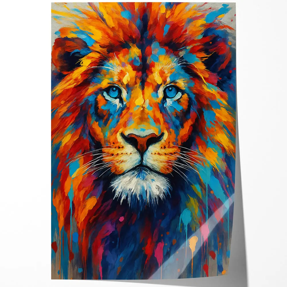 Tableau lion coloré popart Love-Gallery