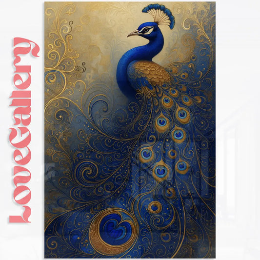 Tableau paon artdeco design Love-Gallery