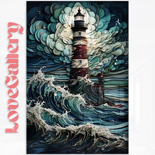 Tableau phare tempête design Love-Gallery