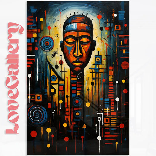 Tableau masque africain abstrait Love-Gallery
