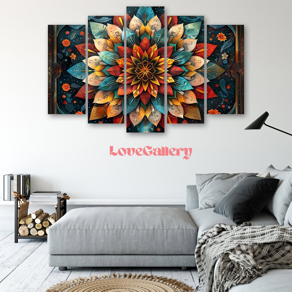 Tableau mandala fleur design
