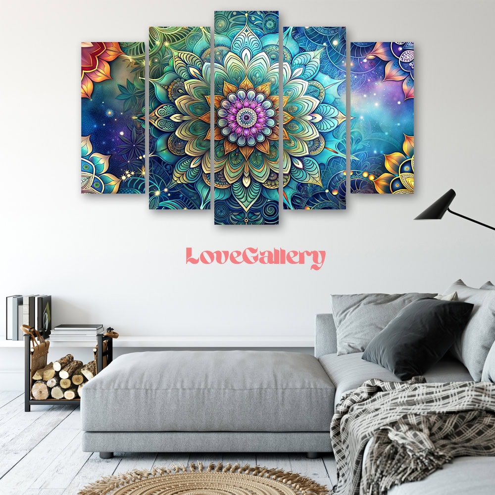 Tableau mandala zen multicolore