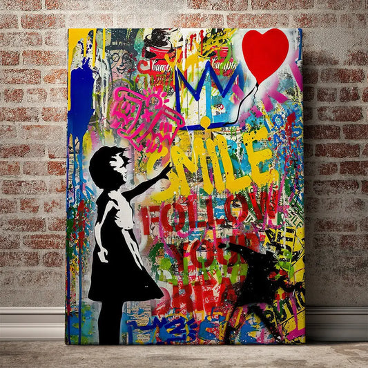 Tableau pop art Banksy follow your dream Love-Gallery