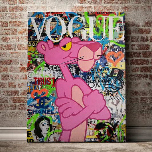 Tableau pop art Panthère rose Love-Gallery