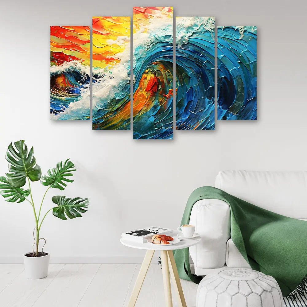 Tableau vague abstraite couleurs vives Love-Gallery