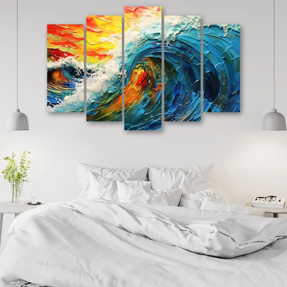 Tableau vague abstraite couleurs vives Love-Gallery