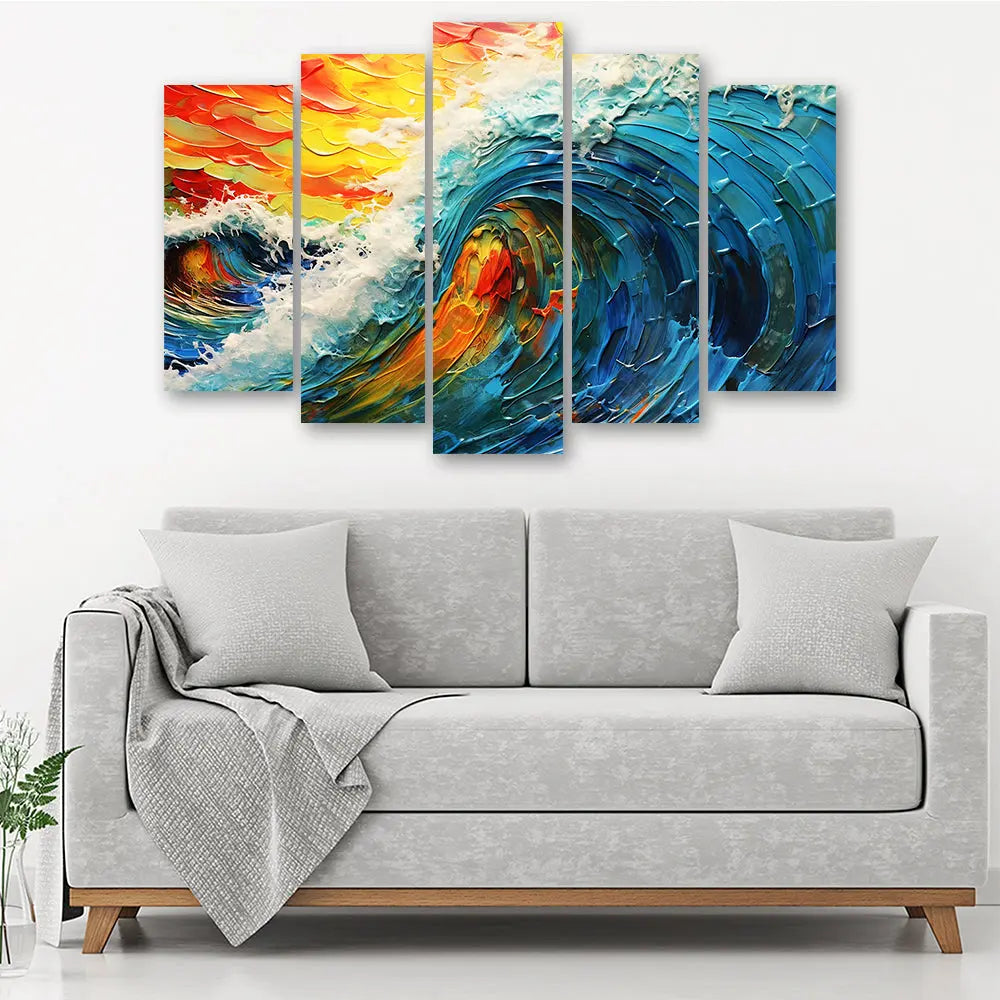 Tableau vague abstraite couleurs vives Love-Gallery