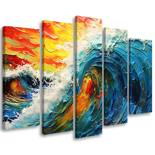 Tableau vague abstraite couleurs vives Love-Gallery