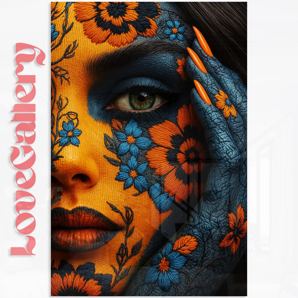 Tableau visage femme fleurs Love-Gallery