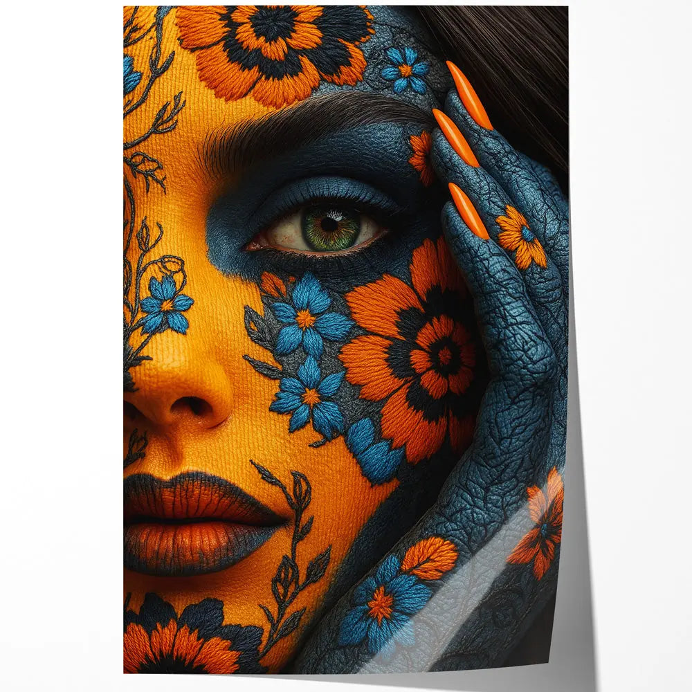 Tableau visage femme fleurs Love-Gallery