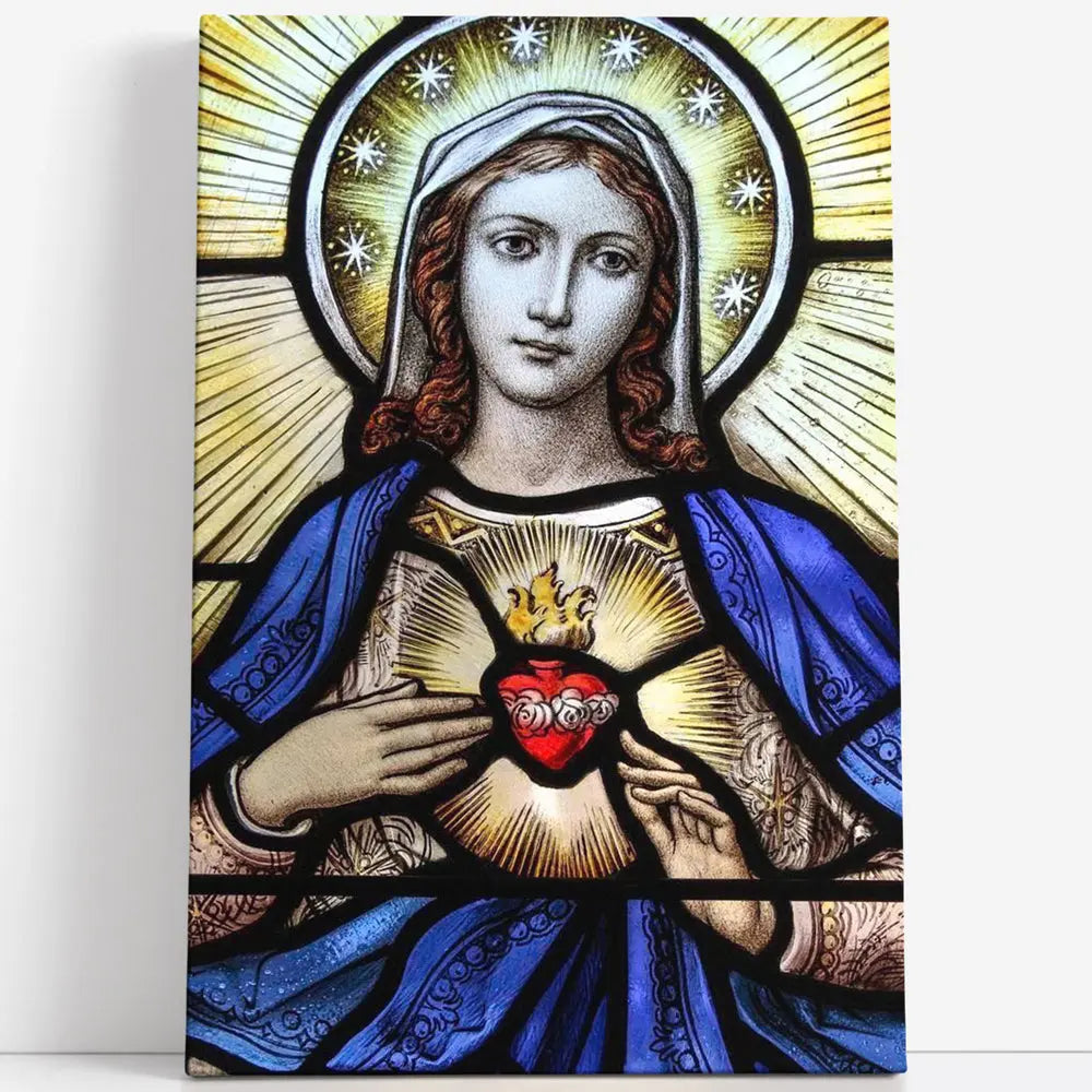 Tableau vitrail du cœur immaculé de Marie Love-Gallery