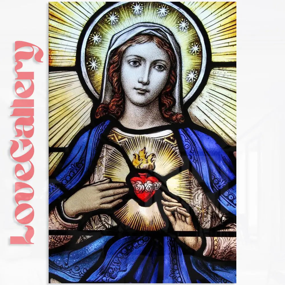 Tableau vitrail du cœur immaculé de Marie Love-Gallery