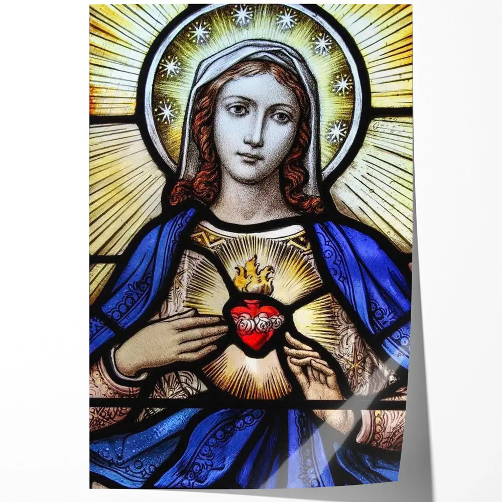 Tableau vitrail du cœur immaculé de Marie Love-Gallery