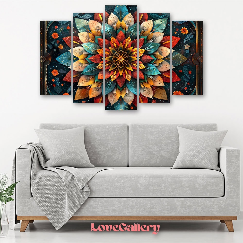 Tableau mandala fleur design