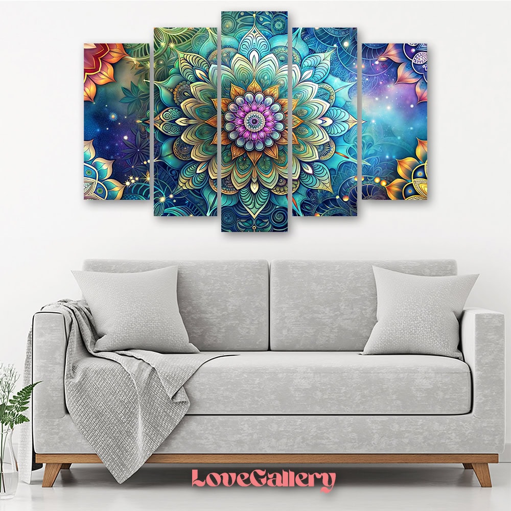 Tableau mandala zen multicolore