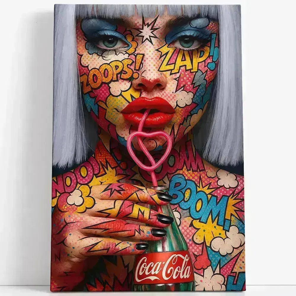 Tableau pop art femme coca Love-Gallery